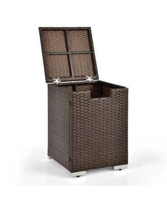 16'' Rattan Propane Tank Cover Hideaway Side Table 20 lbs