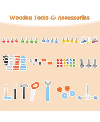 Kids Tool Bench, Pretend Play Workbench with Tools Set & Realistic Accessories