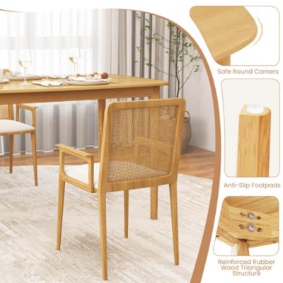 48'' Wooden Dining Table Rectangular Farmhouse Kitchen