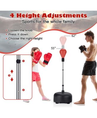 Freestanding Punching Bag with Stand Boxing Gloves for Adult Kids Adjustable