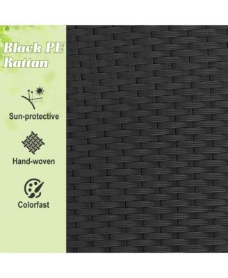 Patio Round Daybed with Retractable Canopy Rattan Sectional Seating