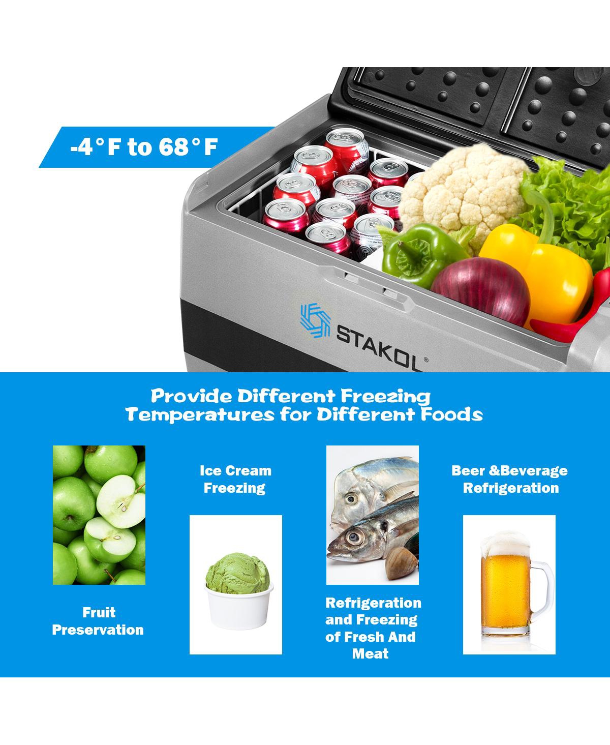 Costway Quarts Portable Electric Car Cooler Refrigerator/Freezer
