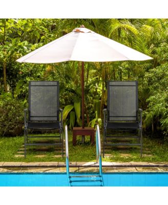 Set of 2 Patio Folding Chair Recliner Adjustable