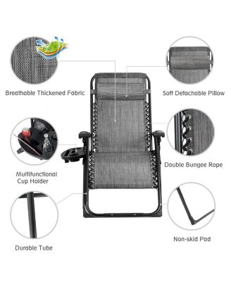 Zero Gravity Chair Oversize Lounge Chair Patio Heavy Duty Folding Recliner