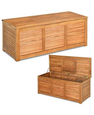 46 Gallon Deck Storage Acacia Wood Organization Toys Cushions Tools