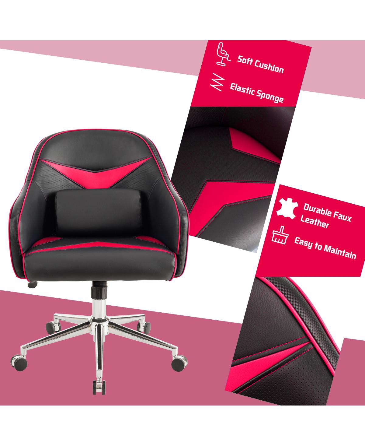 Costway Office Chair Task Desk Adjustable Height w/ Massage Lumbar Support