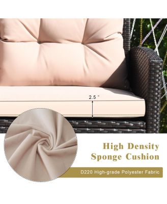 4pcs Outdoor Rattan Furniture Set Cushioned Sofa w/Armrest Home