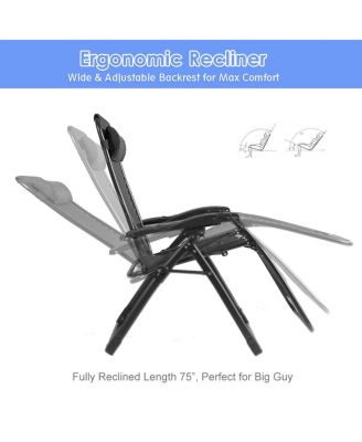 Zero Gravity Chair Oversize Lounge Chair Patio Heavy Duty Folding Recliner