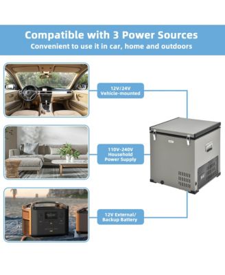 68 Quart Car Refrigerator 12V Portable Car Freezer Fridge w/DC & AC Adapter