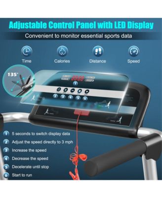 2.25HP Folding LED Treadmill Electric Running Walking Machine with APP Control Gym