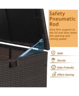 72 Gallon Patio Rattan Wicker Storage Deck Box Container with Liner Garden