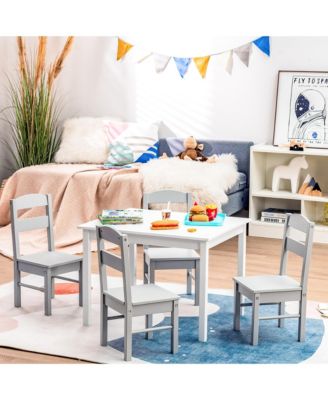 Boys 5 Piece Table & Chair Set Wooden Children Activity