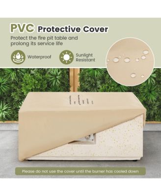 28'' Terrazzo Fire Pit Table 40,000 BTU Square Propane Gas Fire Pit