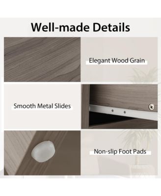 Modern 5 Drawer Chest Storage Dresser Cabinet with Metal Handles