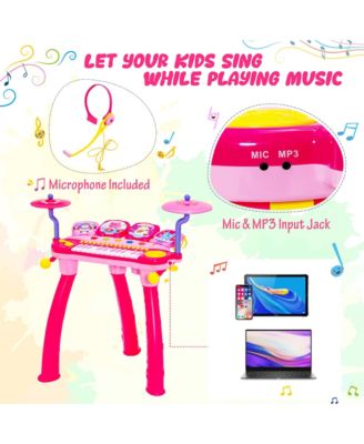 24 Key DJ Piano Keyboard Drum Toy Music Instrument w/MP3 Microphone Cymbal