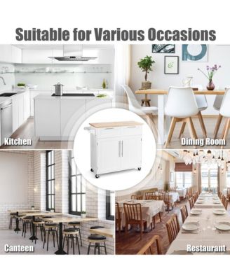 Rolling Kitchen Cart Island Heavy Duty Storage Trolley Cabinet