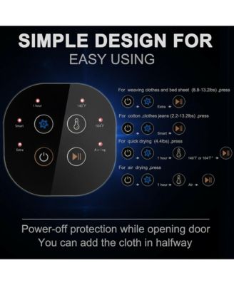 1700W Portable Clothes Dryer Electric Tumble Laundry Dryer Stainless Steel Tub 13.2 lbs /3.22 Cu.Ft