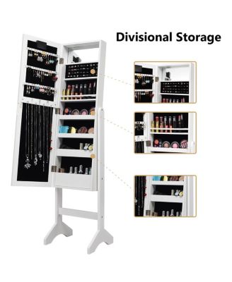 Mirrored Jewelry Cabinet Organizer w/18 LED lights
