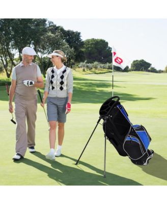 Golf Stand Cart Bag Club w/6 Way Divider Carry Organizer