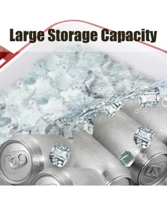 Outdoor Patio 80 Quart Cooler Cart Ice Beer Beverage Chest