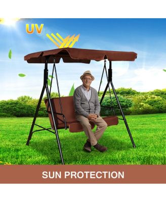 Loveseat Patio Canopy Swing Glider Hammock Cushioned Steel Frame Outdoor