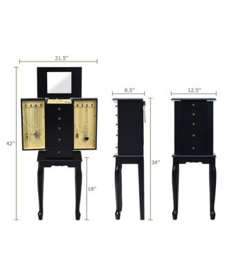 Jewelry Cabinet Storage Chest Standing Organizer