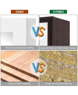 Door Mounted Mirrored Jewelry Cabinet Storage Organizer White