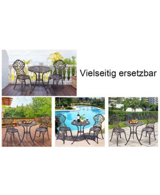Outdoor Patio Furniture leaf Design Cast Aluminum Bistro Set Antique Copper