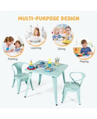 Kids Steel 27'' Square Table Children Play    Activity Table Indoor Outdoor