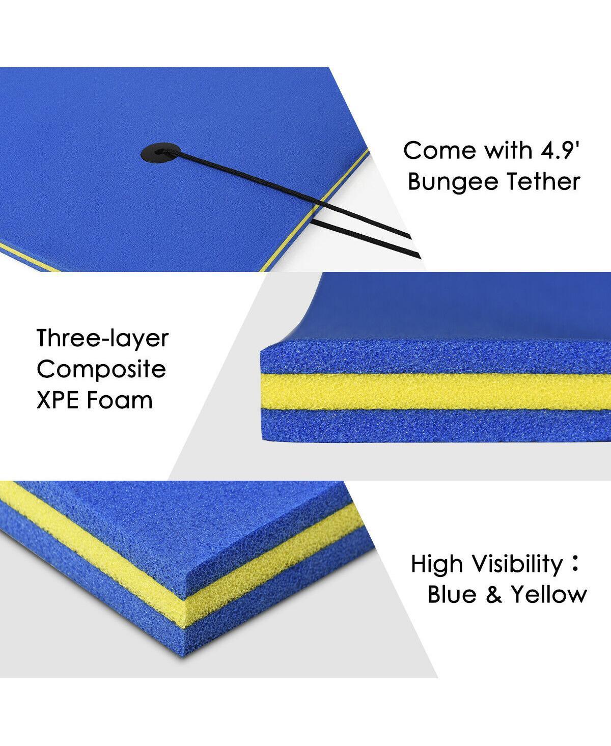 Costway 3 Layer Floating Water Pad Foam Mat Water Recreation Relaxing Tear-resistant