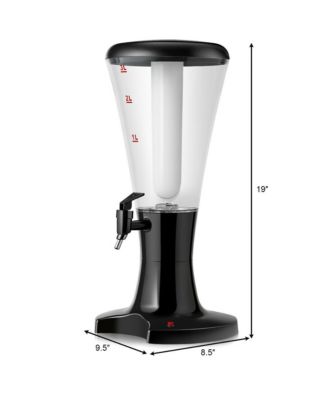 Set of 2 3L Cold Draft Beer Tower Dispenser Plastic w/LED Lights New