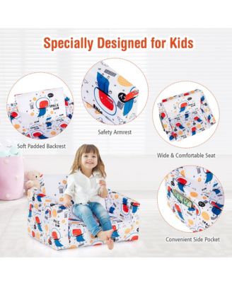 2-in-1 Convertible Kids Sofa to Lounger Flip-Out Chair