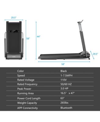 3HP Folding Treadmill Compact Walking Jogging Machine