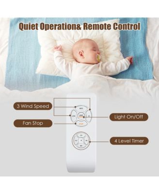 52'' Ceiling Fan with Light Reversible Crystal Ceiling Fan Lamp W/Remote Control