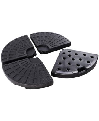 4 Plate Patio Offset Umbrella Base Stand Weights Sand/Water Filled Base