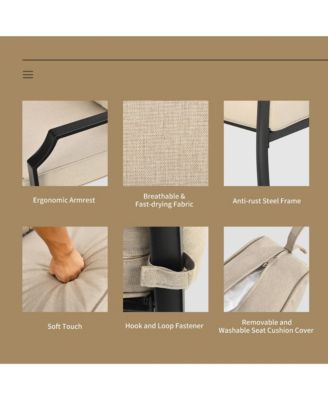 2 PCS Patio Loveseat with Coffee Table Outdoor Sofa Bench with Cushions