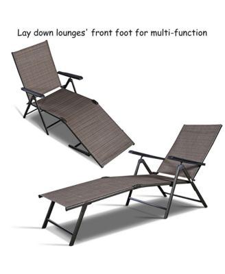 2PCS Pool Chaise Lounge Chair Recliner Outdoor Patio Furniture Adjustable New
