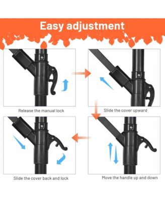 10 FT Patio Offset Umbrella w/8 Ribs Cross Base Tilt