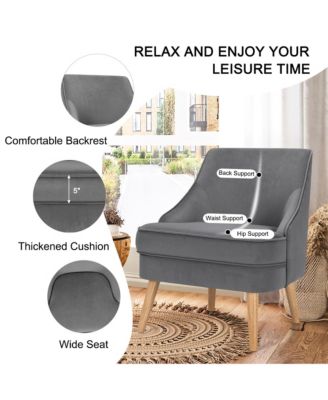 Accent Chair Velvet Upholstered Single Sofa with Legs