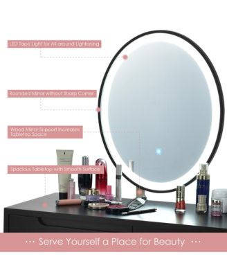 Vanity Makeup Table Touch Screen Dressing Table Stool Set