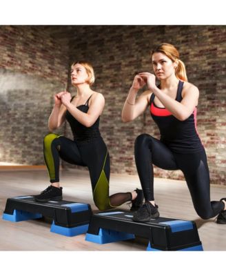 Aerobic Exercise Stepper Trainer W/Riser Adjustable Height