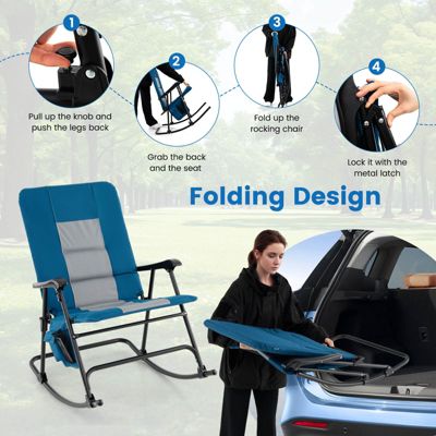 Foldable Rocking Padded Chair Portable Camping Chair