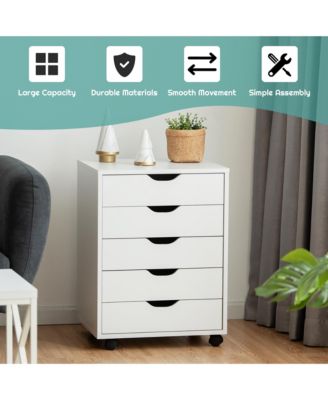 5 Drawer Chest Storage Dresser Floor Cabinet Organizer