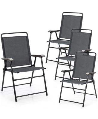 4PCS Outdoor Patio Folding Chair W/Armrest Portable Camping Lawn Garden