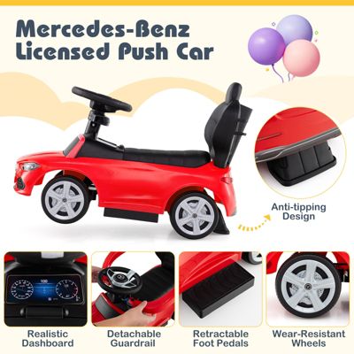 3 in 1 Ride on Push Car Mercedes Benz Toddler Stroller Sliding Car