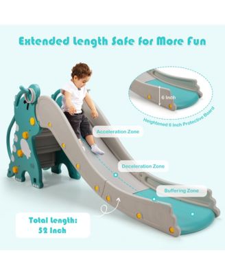 4 in 1 Kids Climber Slide Play Set w/Basketball Hoop & Toss Toy Indoor & Outdoor