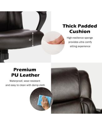 Executive Leather Office Chair Adjustable Computer Desk Chair