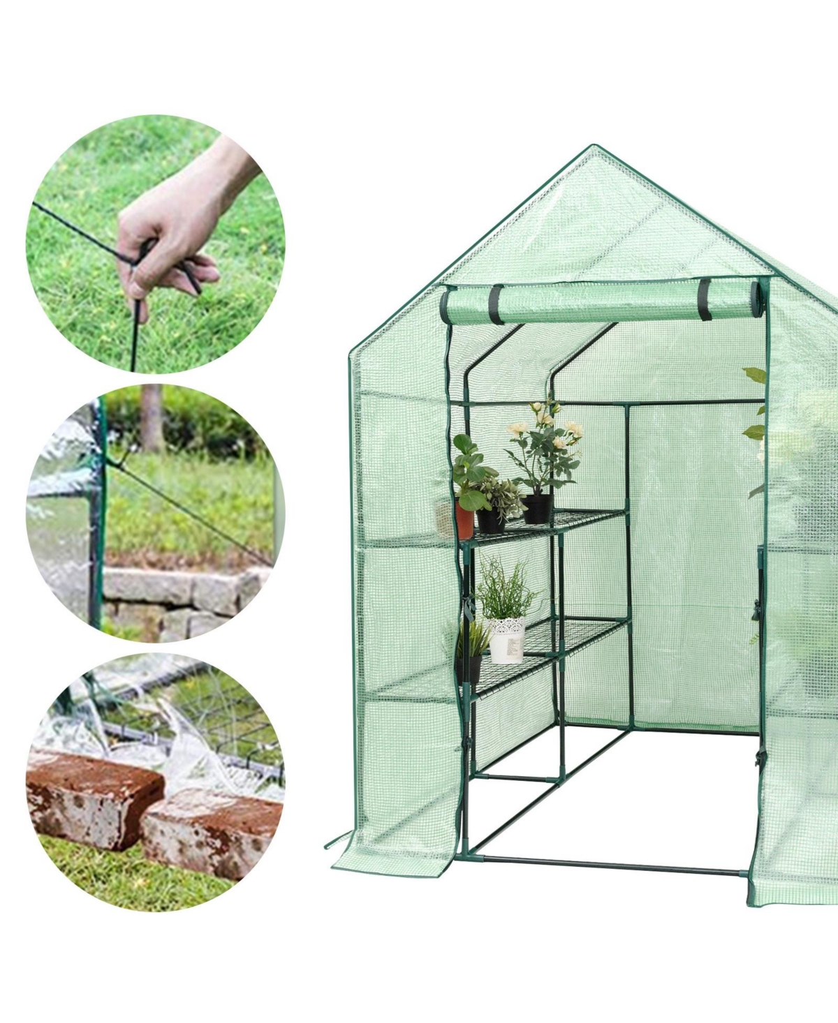 Inolait Sugift 8 shelves Mini Walk In Greenhouse Outdoor Gardening Plant Green House