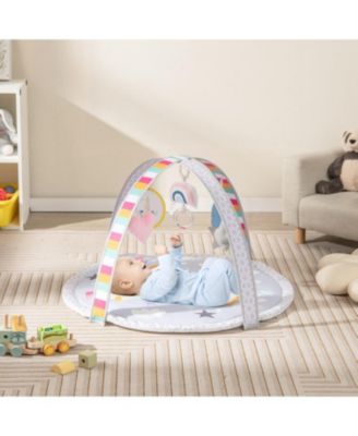 Baby Play Gym Mat 7-in-1 Tummy Time Activity Mat with 5 Detachable Toys-Multicolor