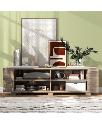 59" Wood TV Stand Console Storage Entertainment Media Center with Shelf